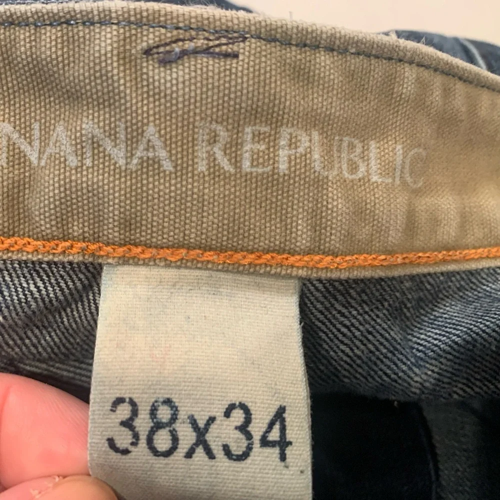 Banana Republic Straight Med Wash Men's Destroyed Jeans Size 40x36